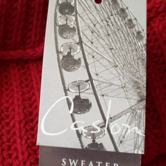 Caslon Dark Red Cable Knit Cardigan, Long, sz L - Picture 9 of 9